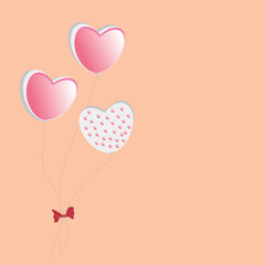 Fototapeta na wymiar Festive valentine's day, heart balloons