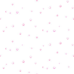 Hearts simple light seamless pattern. Valentine Day love warp paper design background