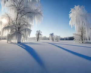 Winter Landscape, Generative AI Illustration