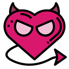 heart filled outline icon style