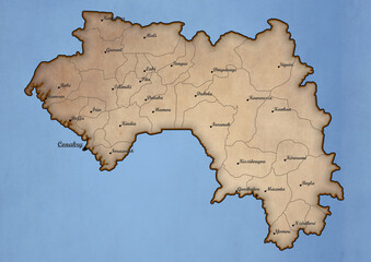 Guinea vintage map