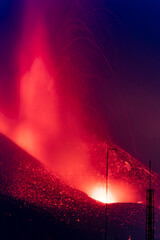 eruption of the volcano on the island of La Palma