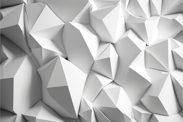 Fototapeta premium White Crystals. Abstract background of polygons. - Generative AI