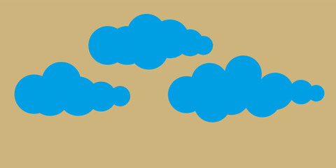 Rendering Cloud illustration of natural landscape blue sky with blue cloud icon symbol concept