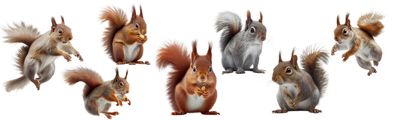 Squirrel on the PNG background created with Generative Ai