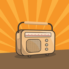 Radio flat illustration. World Radio Day. Free vector