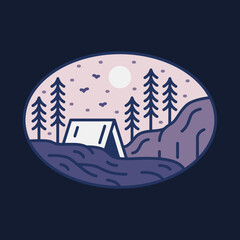 Camping and Hiking graphic illustration vector art t-shirt design