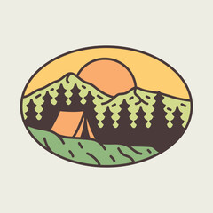 Camping and beauty nature graphic illustration vector art t-shirt design