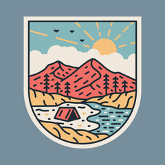 Mountains and camping graphic illustration vector art t-shirt design