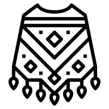 recommend clip art: poncho line icon style
