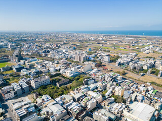 Fototapeta premium Aerial view of the landscape of Yuanli area