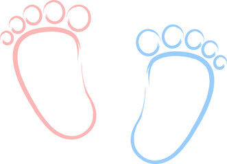 Baby-Fußabdruck rosa und blau, Baby Füße
