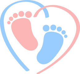Herz und Baby Füße, Kind, Baby, Kleinkind, Logo