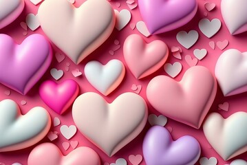 Colorful heart candy background, Generative AI