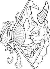 Hannya Tattoo Vector Stencil T-shirt Print