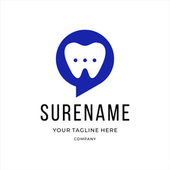 Dental bubble chat talk information health care logo design illustration custom logo design inspiration