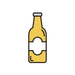 Glass bottle of beer icon. High quality coloured vector illustration.