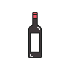 A bottle of wine icon. High quality coloured vector illustration.