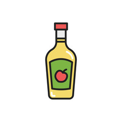 Bottle of cider icon. High quality coloured vector illustration.