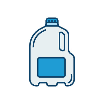 recommend clip art: Plastic bottle of American milk icon. High quality coloured vector illustration.