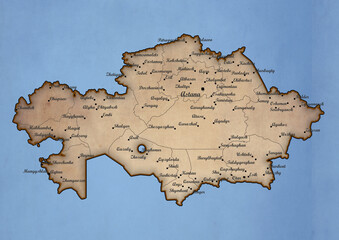 Kazakhstan vintage map