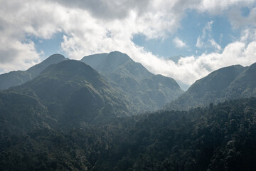 Forested mountain peaks of Sapa