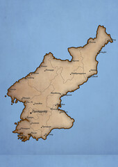 North Korea vintage map