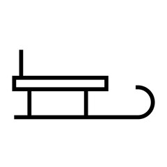 Sleigh icon line isolated on white background. Black flat thin icon on modern outline style. Linear symbol and editable stroke. Simple and pixel perfect stroke vector illustration