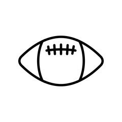 Rugby ball icon line isolated on white background. Black flat thin icon on modern outline style. Linear symbol and editable stroke. Simple and pixel perfect stroke vector illustration
