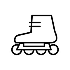 Roller skates icon line isolated on white background. Black flat thin icon on modern outline style. Linear symbol and editable stroke. Simple and pixel perfect stroke vector illustration