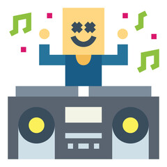 DJ flat icon style