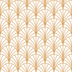 Art deco vector seamless pattern isolated on white background. Vintage decorative texture - 565392321