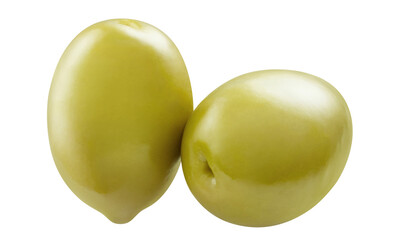 Two delicious olives cut out