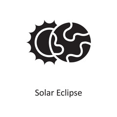 Solar Eclipse Vector Solid Icon Design illustration. Space Symbol on White background EPS 10 File