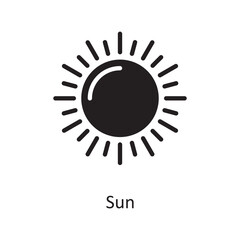 Sun Vector Solid Icon Design illustration. Space Symbol on White background EPS 10 File