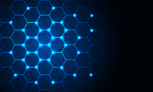Abstract blue technology futuristic hexagon geometric design modern background vector