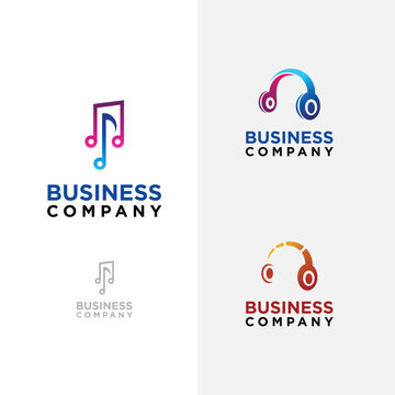 set of music logo vector, music logo inspiration