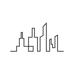 Vector Modern City Skyline Logo Template.