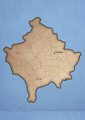 Kosovo vintage map