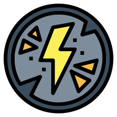 light bolt filled outline icon style