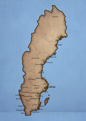 Sweden vintage map