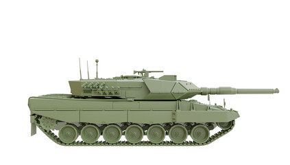 Army tank, leopard 2a4, main tank, for armored infantry and cavalry units with white background. 3d rendering.