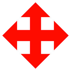 Obraz premium Arrow Cross Sign on Transparent Background