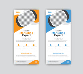 Creative digital marketing agency business rack card or dl flyer template design.