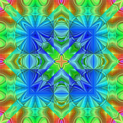 3d effect - abstract kaleidoscopic geometric color gradient pattern
