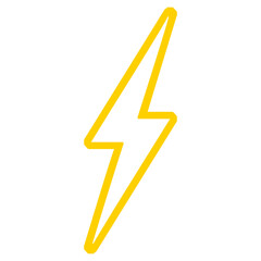 Lightening Thunder Electric Sign on Transparent Background