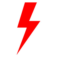 Lightening Thunder Electric Sign on Transparent Background