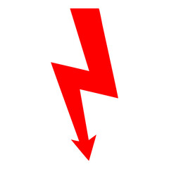 Lightening Thunder Electric Sign on Transparent Background