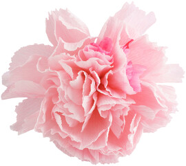 Isolated single paper flower peony made from crepe paper - 565400335