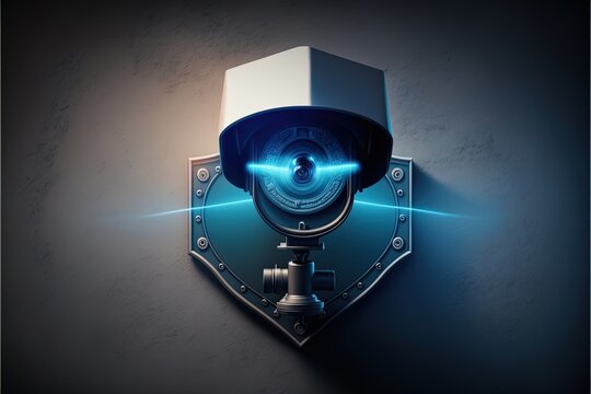 outdoor security videocam on concrete wall